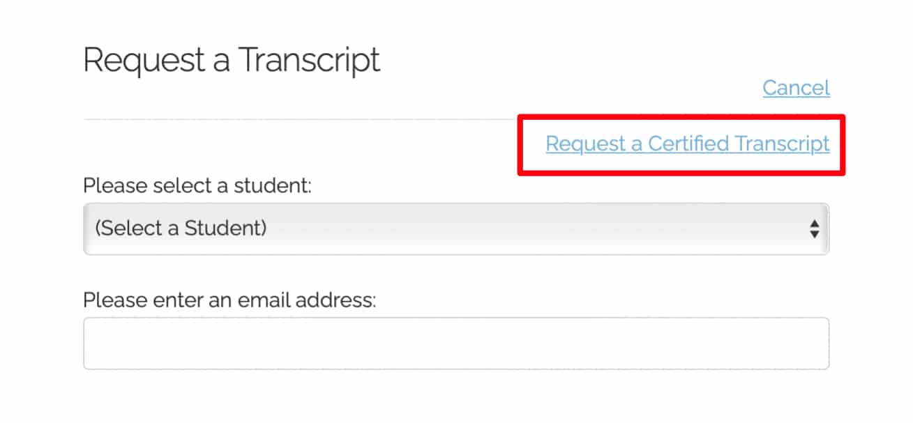 Requesting a Certified Transcript