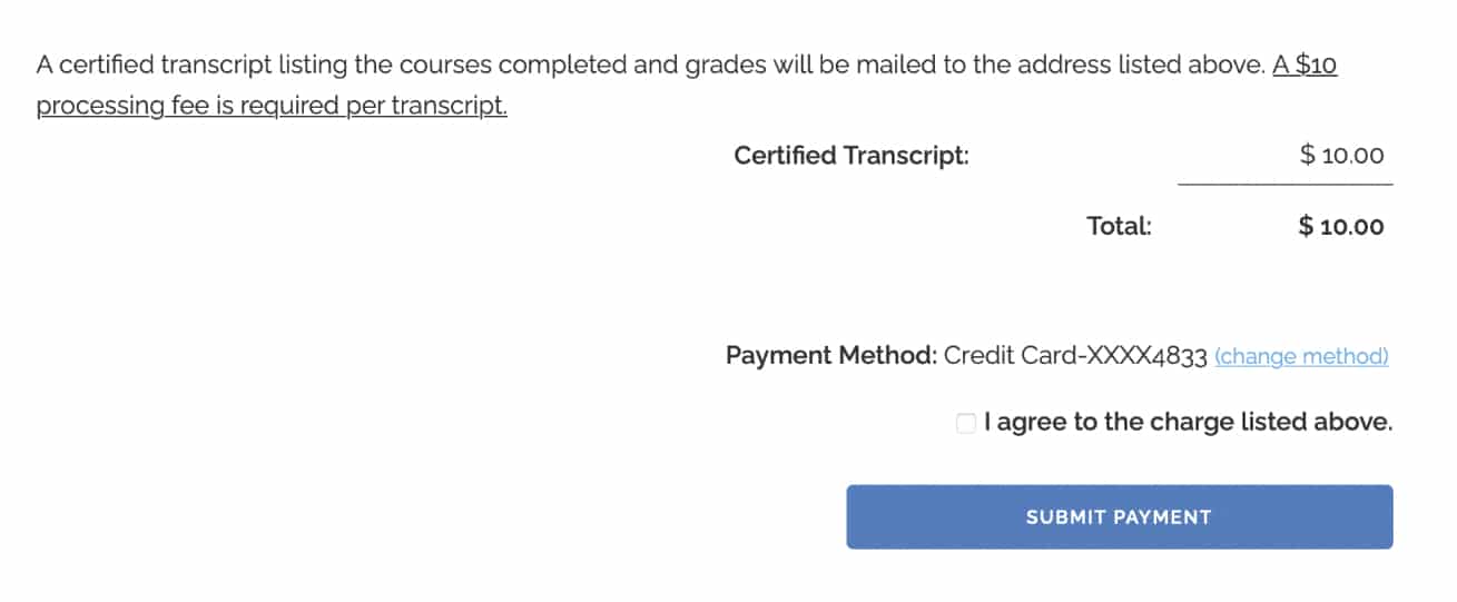 Requesting a Certified Transcript