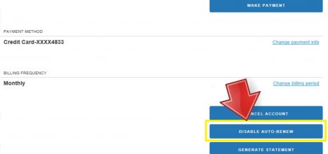Disable Auto Renewal