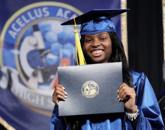 Acellus Academy Graduate Walking the Stage