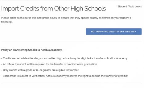 Import Credits from other High Schools
