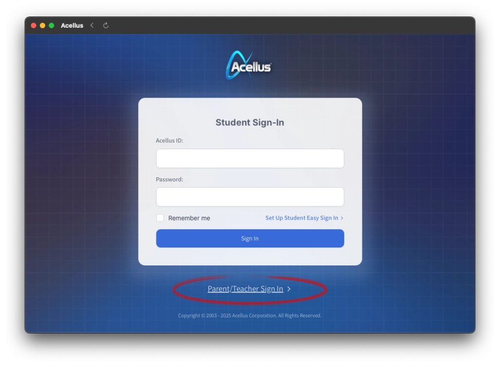 Acellus App Parent Sign-In Signing in as a parent