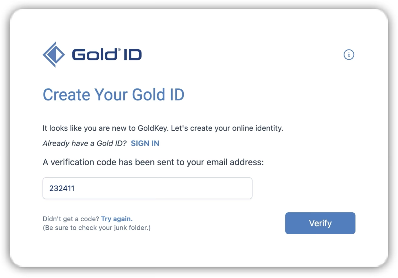 5 - Verification Code Enter the verification code provided by email.